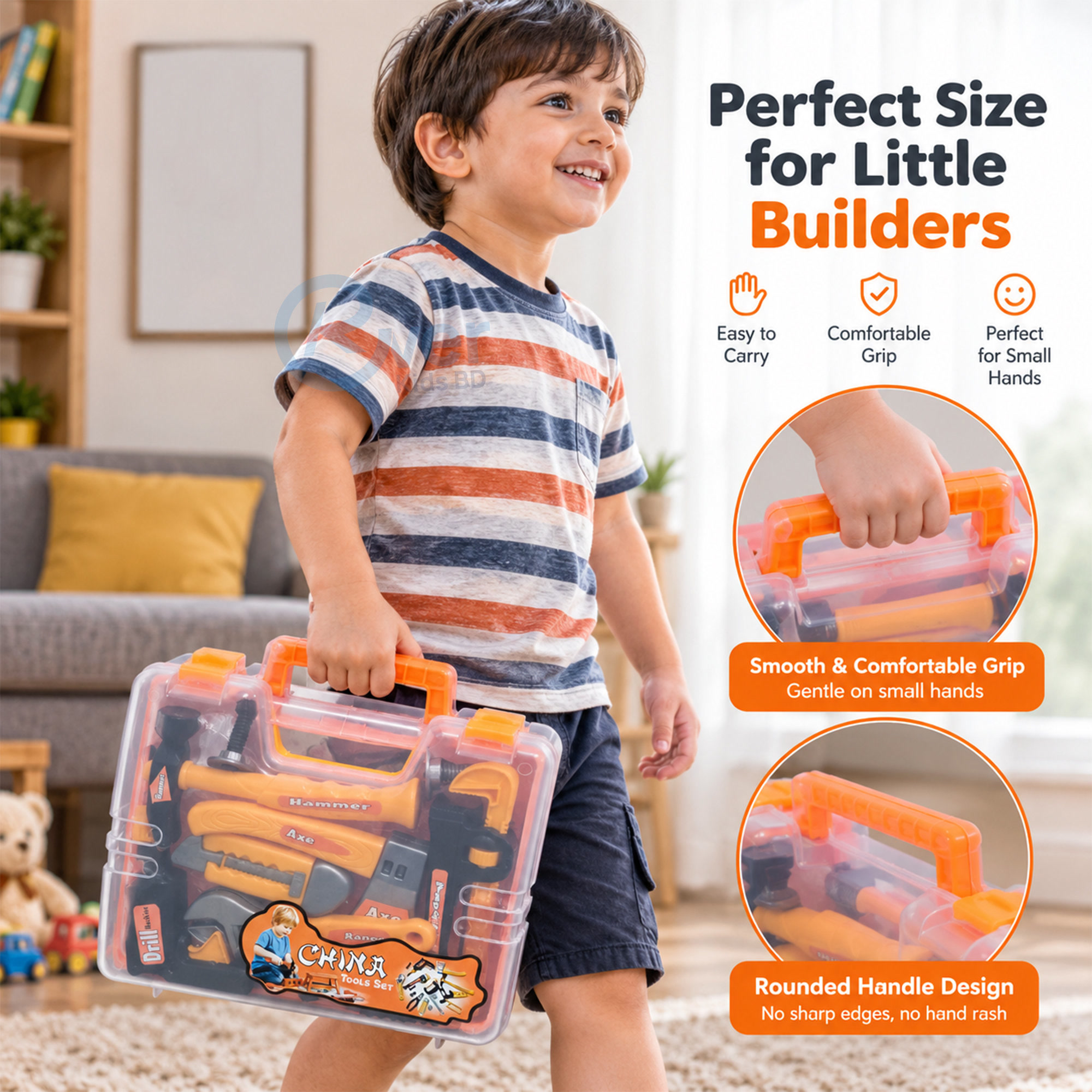 Kids Construction Tool Set with Carry Case
